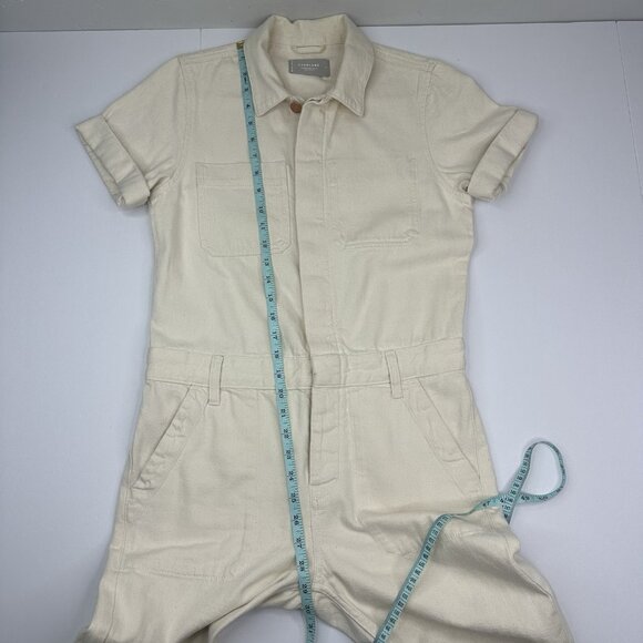 Everlane Women's ECRU The Super Soft Coverall Denim Button Up 0/C35/W36/L26.5 - Picture 7 of 13